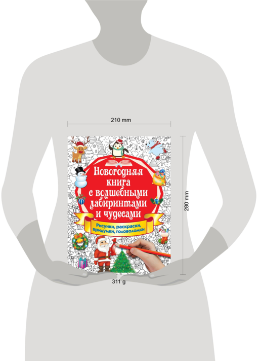 Новогодняя книга с волшебными лабиринтами и чудесами
