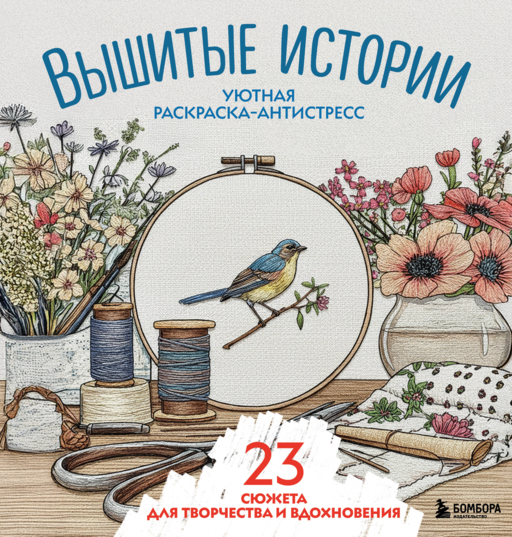 Уютная раскраска-антистресс. Вышитые истории. 23 сюжета для творчества и вдохновения