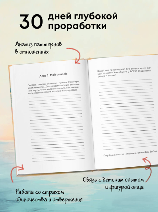 Дневник для проработки отношений с мужчинами. 30 шагов к свободе от паттернов, ясным границам и отношениям без жертвы