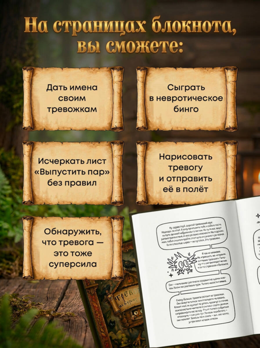 Тревожка на курьих ножках. Задания для тревожных людей. Сказочный блокнот