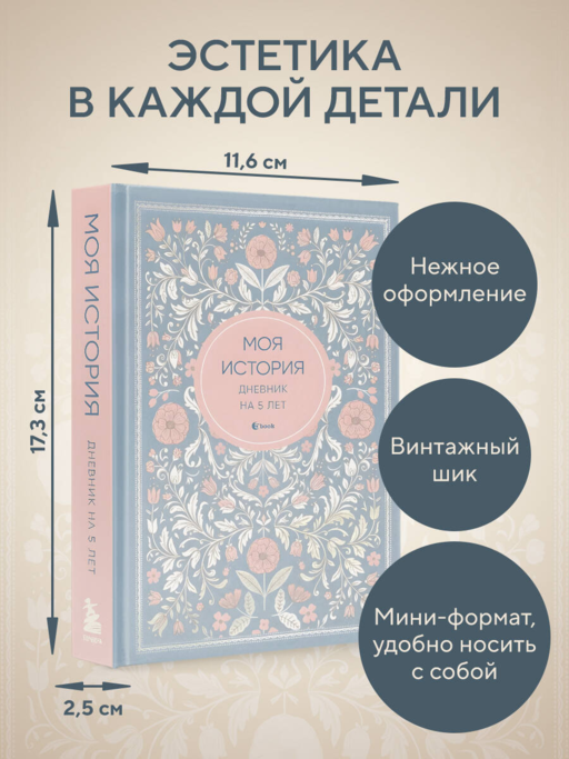 Моя история. Дневник на 5 лет (пятибук мини, нежность)