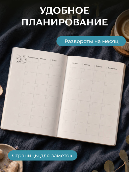 Блокнот-планер недатированный. Ван Гог. Ветка миндаля (А4, 36 л., на скобе)