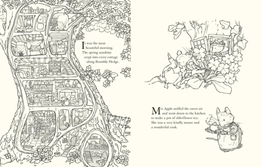 Brambly hedge: nature colouring book Ежевичная изгородь. Раскраска о природе /Книги на английском языке