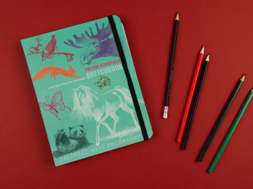 Sketchbook с уроками внутри. Рисуем животных (мята)