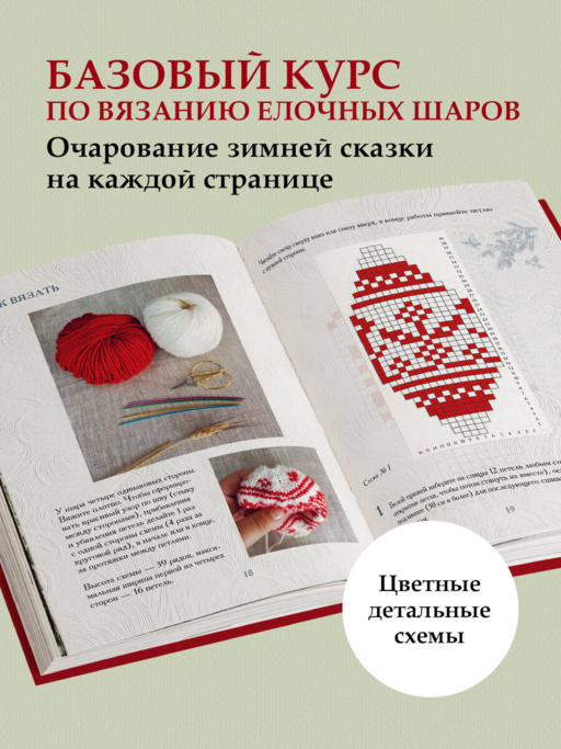 Самый теплый Новый год. Русские узоры. Вяжем на спицах елочные шары