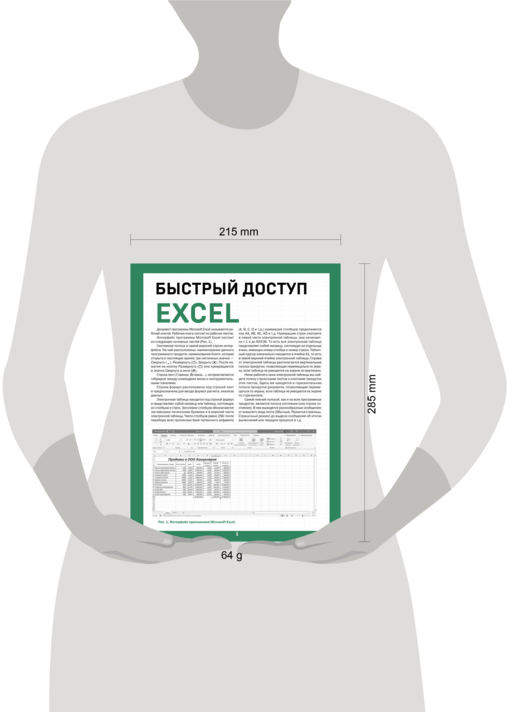 Быстрый доступ. Excel: таблицы, формулы, секреты. Шпаргалка-буклет для начинающих (215х285 мм, 6 полос компактного буклета в европодвесе)