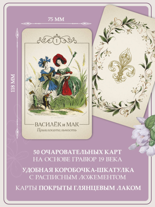 Ожившие цветы. Оракул (50 карт и руководство для гадания в коробке)