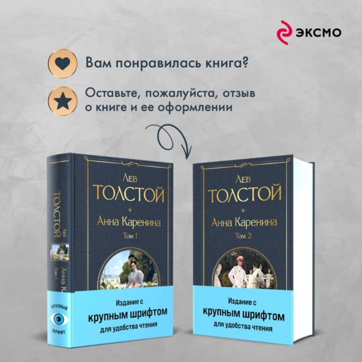 Анна Каренина (комплект из 2 книг с крупным шрифтом)